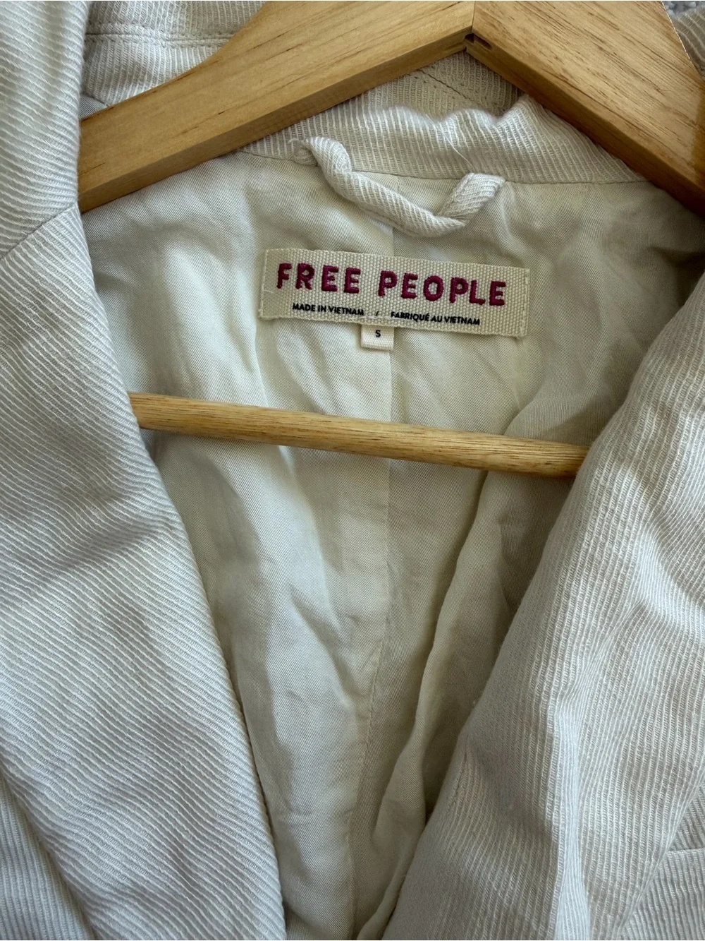 Cropped Lace-Up Got Your Back Linen Cream Jacket